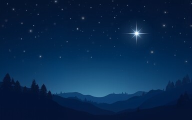 Fototapeta premium Night sky with bright stars on deep blue background. Peaceful cosmic illustration perfect for dreams, inspiration, astronomy and infinite possibility concepts. High quality