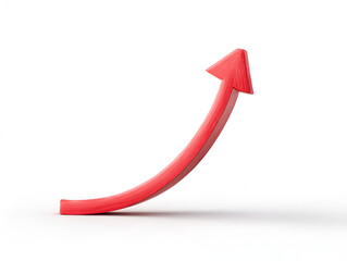 3d red curved arrow isolated on white or transparent background, png cut out 44577902 1