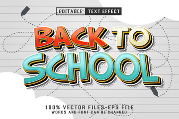 Back to School Cartoon Text - Editable Text Effect