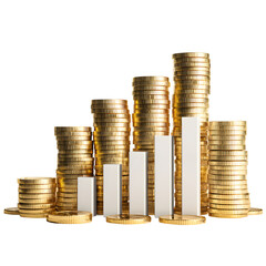 Ascending Gold Coin Towers with Bars