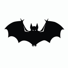 Fototapeta premium Silhouette of bat. Halloween and horror decorations. , black silhouettes isolated on white background