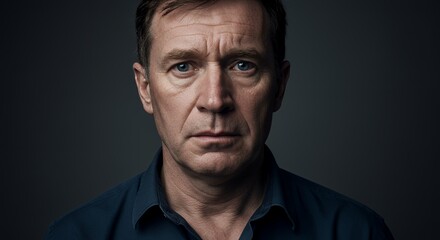 A Pensive Portrait: A Man's Serious Gaze