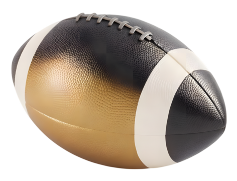 3d American football isolated on transparent PNG.