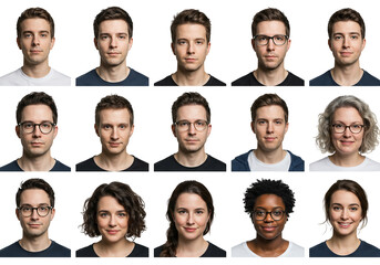 Fototapeta premium Neurodiversity Group: Inclusion of Diverse Portraits Together
