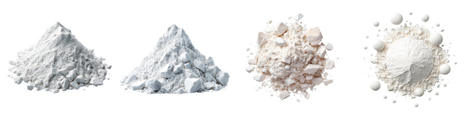 Assorted powder materials in piles