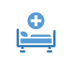 Fototapeta premium Hospital bed under a medical sign