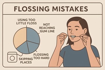 Dental Hygiene Flossing Mistakes Infographic: Oral Health Education Tips