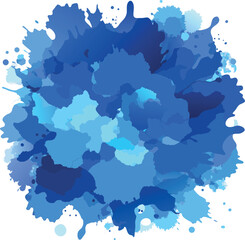 Abstract Blue Ink Splatter Paint Texture  High-Resolution Digital Background