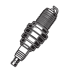 Detailed silhouette illustration of a spark plug showing automotive engine ignition part isolated on white background