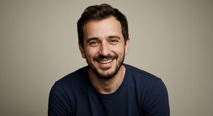 Portrait of a Smiling Man, Happy and Cheerful Expression