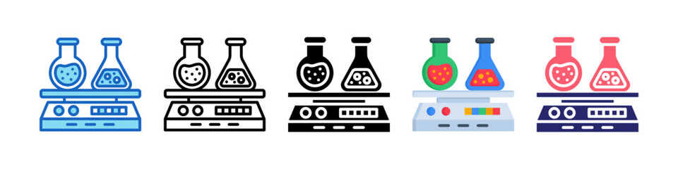 Laboratory Shaker Multiple Style Icon Set Collection.
