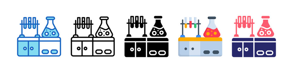 Laboratory Multiple Style Icon Set Collection.