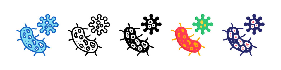 Bactery Multiple Style Icon Set Collection.
