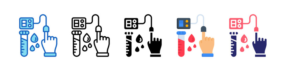 Blood Test Multiple Style Icon Set Collection.