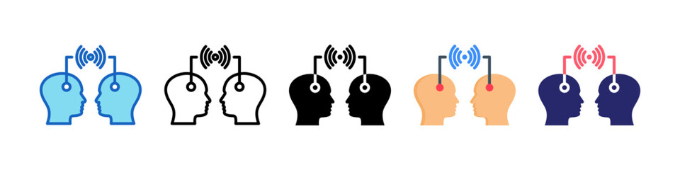 Telepathy Multiple Style Icon Set Collection.