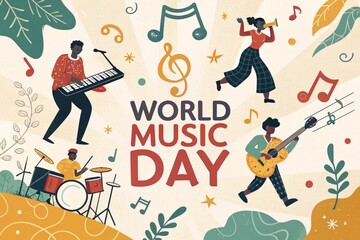 World music day celebration diverse musicians