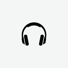 Modern headphone icon with stylized sound wave lines. Black silhouette design on white background, perfect for logos, audio apps, music branding, and tech illustrations.