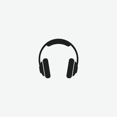 Modern headphone icon with stylized sound wave lines. Black silhouette design on white background, perfect for logos, audio apps, music branding, and tech illustrations.