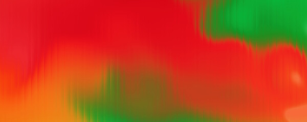 Abstract background of red green gradient shiny with stripes effect. Refraction of wavy striped glass.