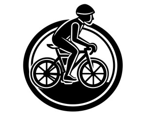 Fototapeta premium Person on the Bike silhouette vector illustration