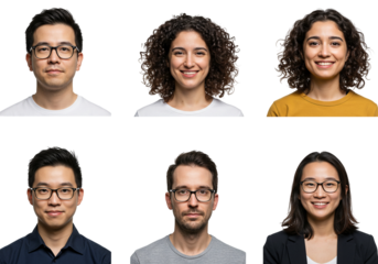 Diverse Group Faces Portraits Smiling People Headshots