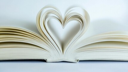 Fototapeta premium Open book with heart-shaped paper