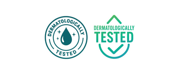 Dermatologically Tested Product Labels, Icons, Set
