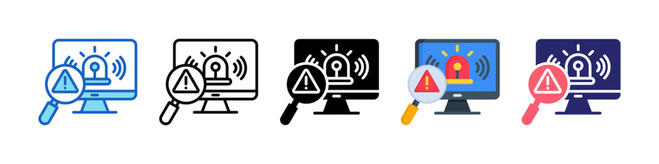 Intrusion Detection Multiple Style Icon Set Collection.