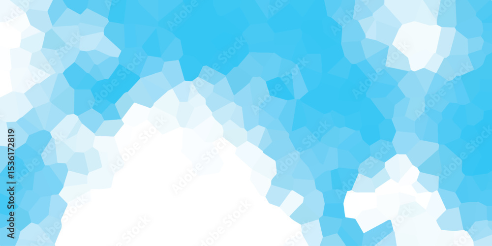 Poster abstract crystalline background featuring a gradient of blue and white polygonal shapes creating a m