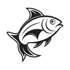 Fototapeta premium Fish silhouette vector illustration logo sticker