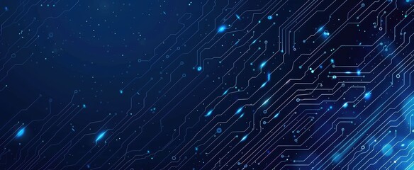 Abstract blue background with a glowing network connection, depicting a global communication technology concept.