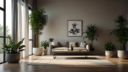 modern living room with white furniture