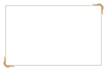 Naklejka premium Elements of ornate vintage frames. Border gold on white classic calligraphy swirls, floral motifs. Design print for greeting cards, wedding invitations, restaurant menu, royal certificates. Set 238 