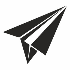 Paper Airplane  icon silhouette vector illustration