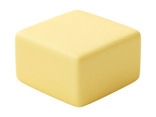 Isolated block of butter dairy product ingredient for cooking and baking stock photo image on transparent background