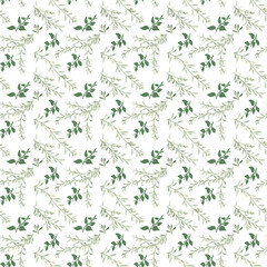 Seamless vector pattern featuring tiny flowers and trailing leaves. Perfect for textile, packaging, and digital design. Editable, repeatable, and suitable for surface design projects
