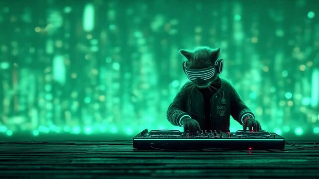 サイバーパンクの夜を彩るDJネコ
未来都市のネオンの中、クールにビートを操るサイバーキャット。

