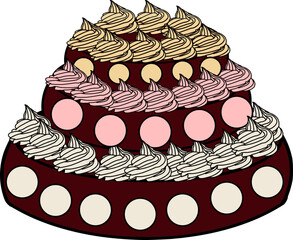 vector illustration of a cake