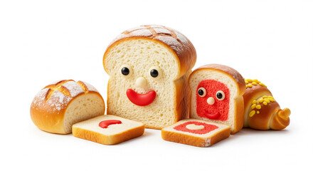 Cute Toasted Bread Faces with Jam