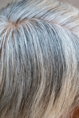 Fototapeta premium closeup of white hair texture background.