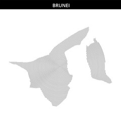 Map outline of Brunei showcasing intricate line design