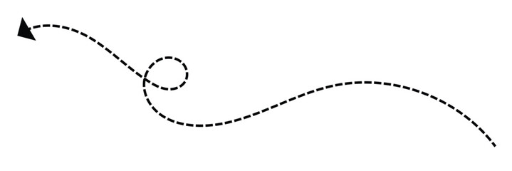 Vector hand drawn dashed arrow editable stroke. Isolated on white background&nbsp;design&nbsp;EPS&nbsp;10  . Vector Illustration .  