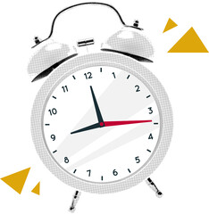 Classic Alarm Clock Illustration Time Management Design halftone collage