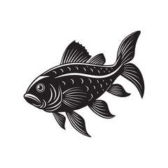 Naklejka premium Fish silhouette vector illustration logo sticker
