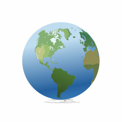 Fototapeta premium Earth Globe Illustration A Simplified World Map Graphic