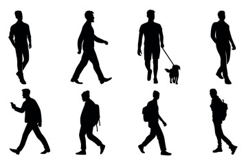 Obraz premium silhouettes of walking people