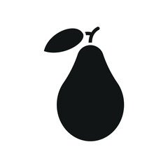 Monochrome pear symbol for clean food icons, recipes, or wellness UI.