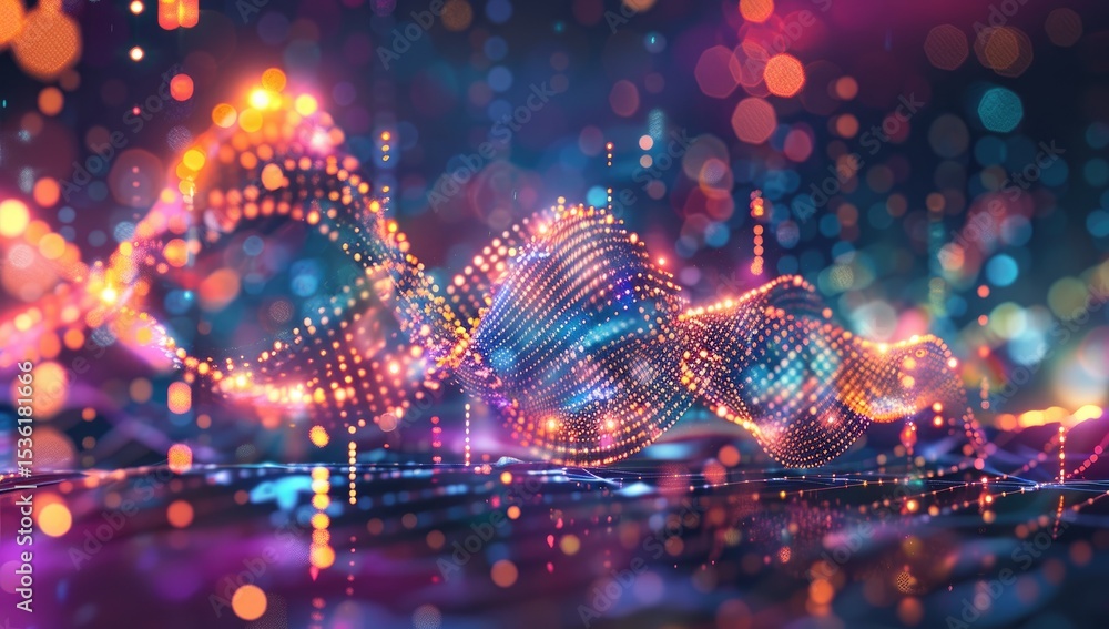 Fototapete abstract digital technology background with glowing connections and global network concept, blue col