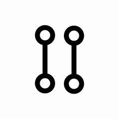 double connection lines icon vector sign
