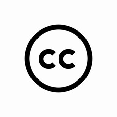 closed captions cc icon vector sign